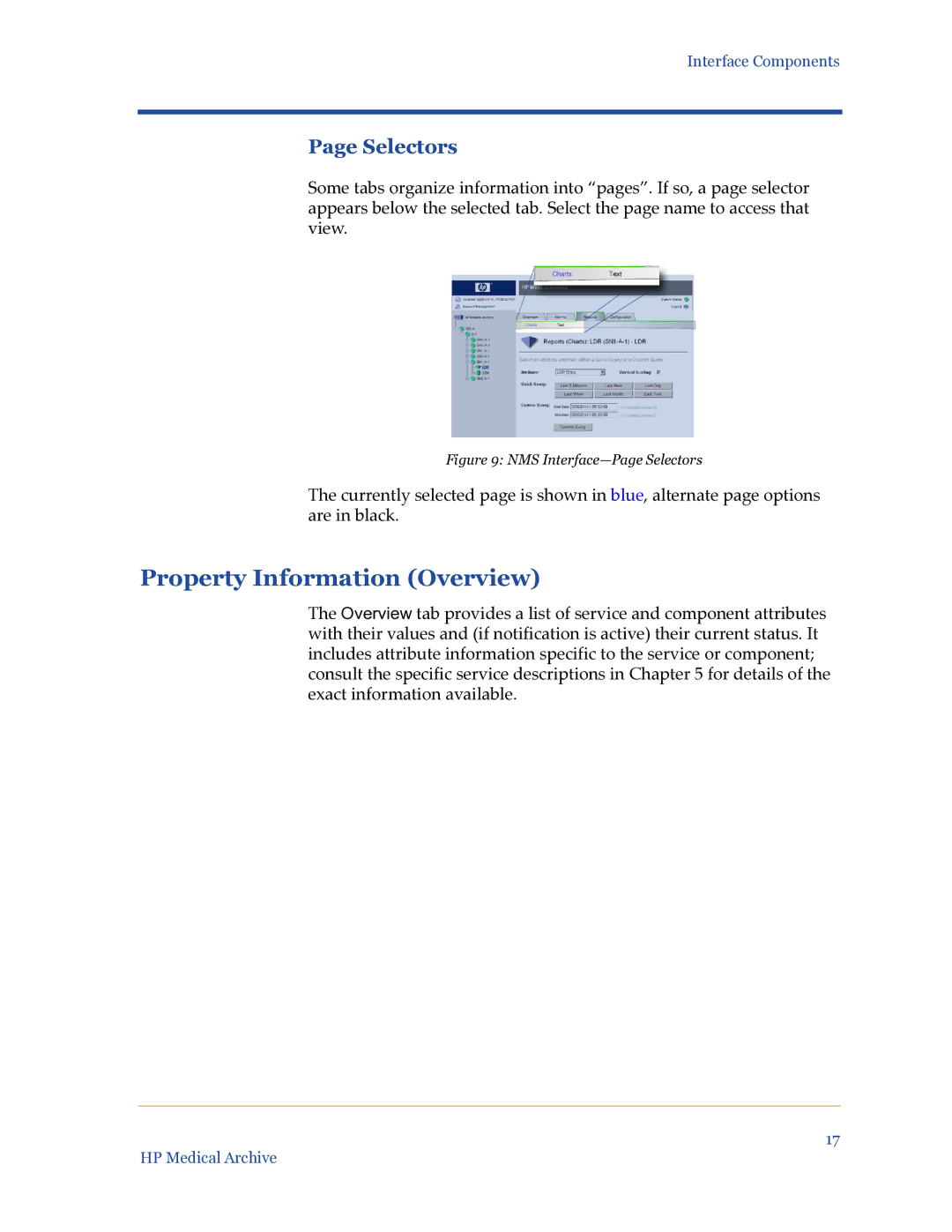 HP Medical Archive Solution manual Property Information Overview, Selectors 