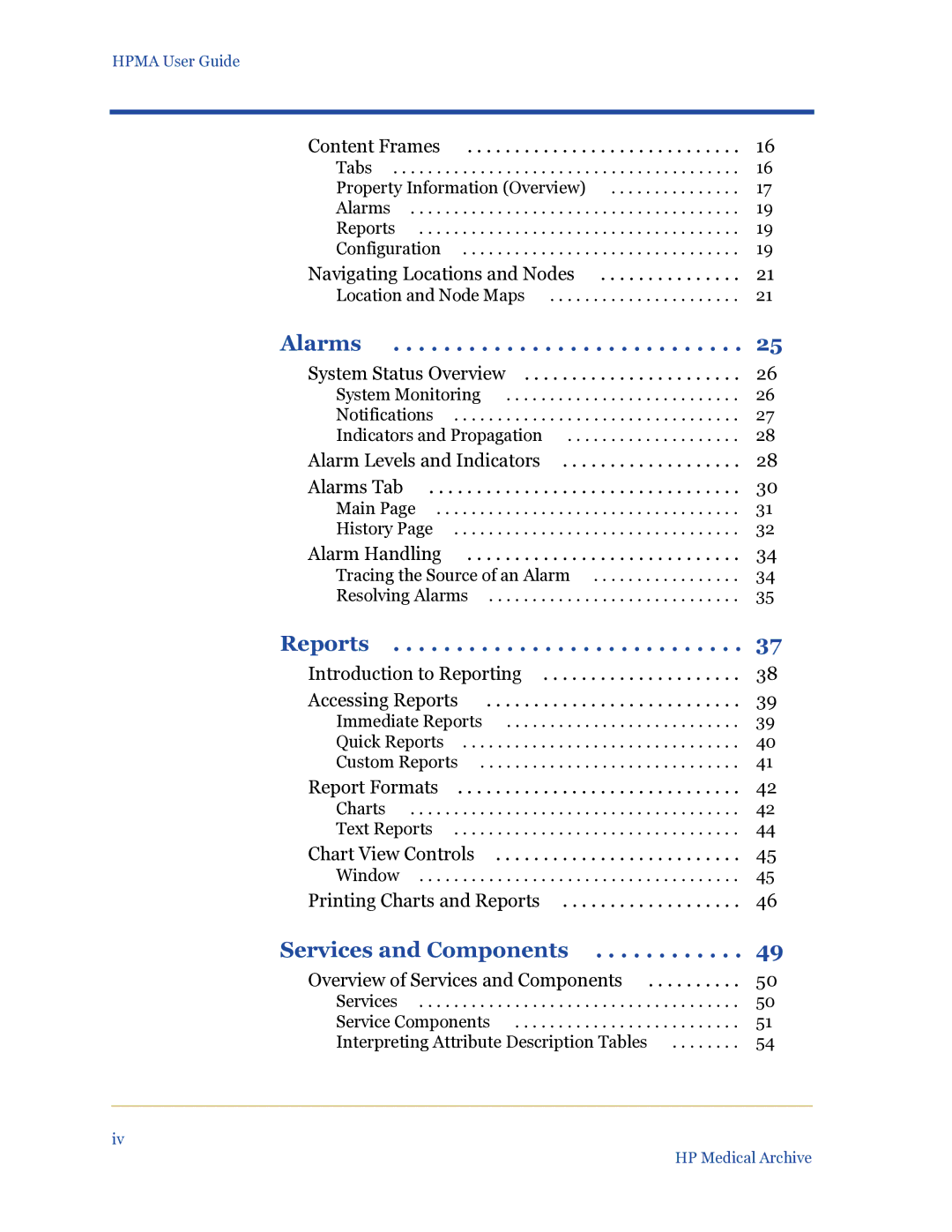 HP Medical Archive Solution manual Alarms 