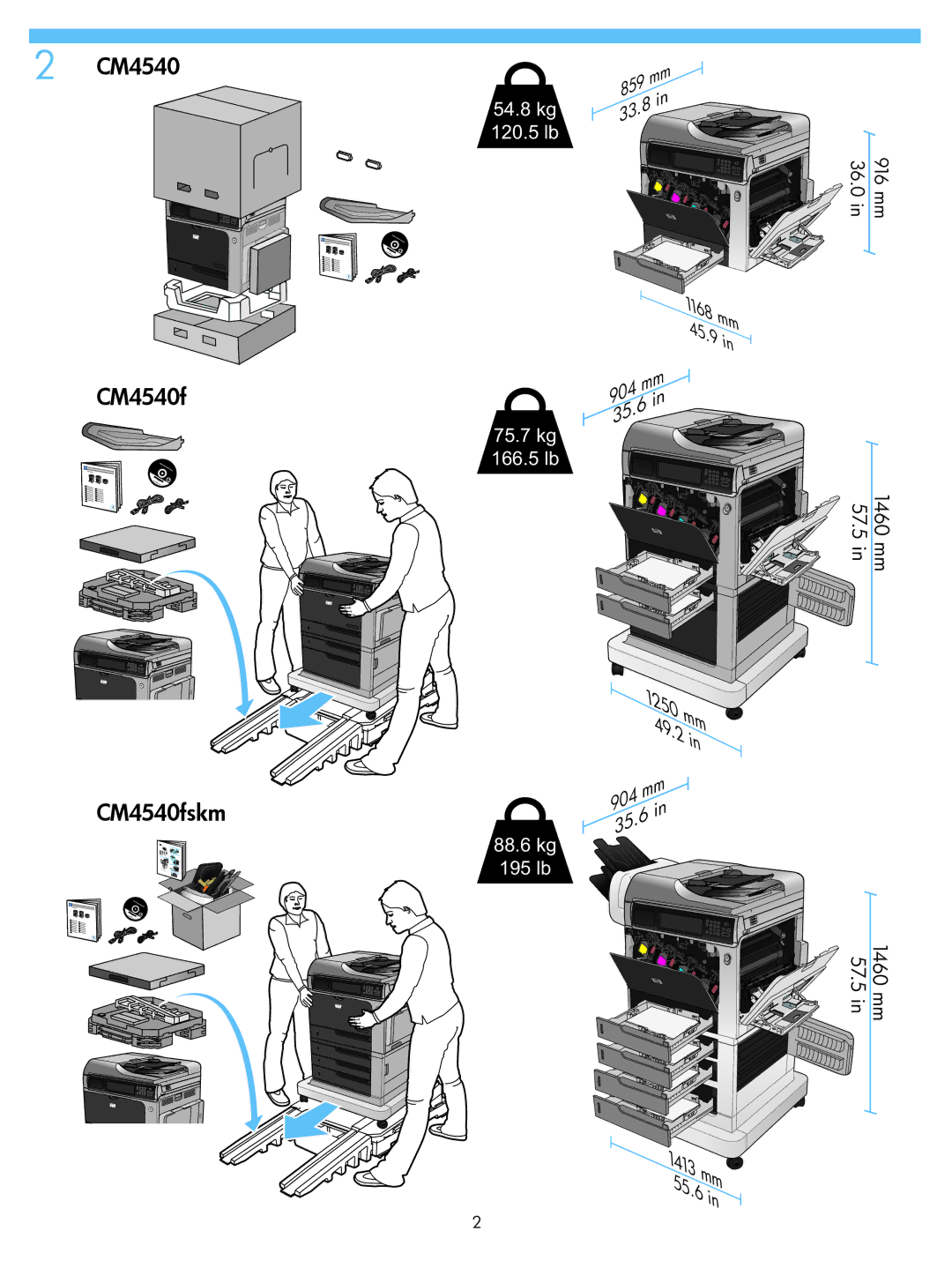 HP MFP CM4540FSKM manual 6in 