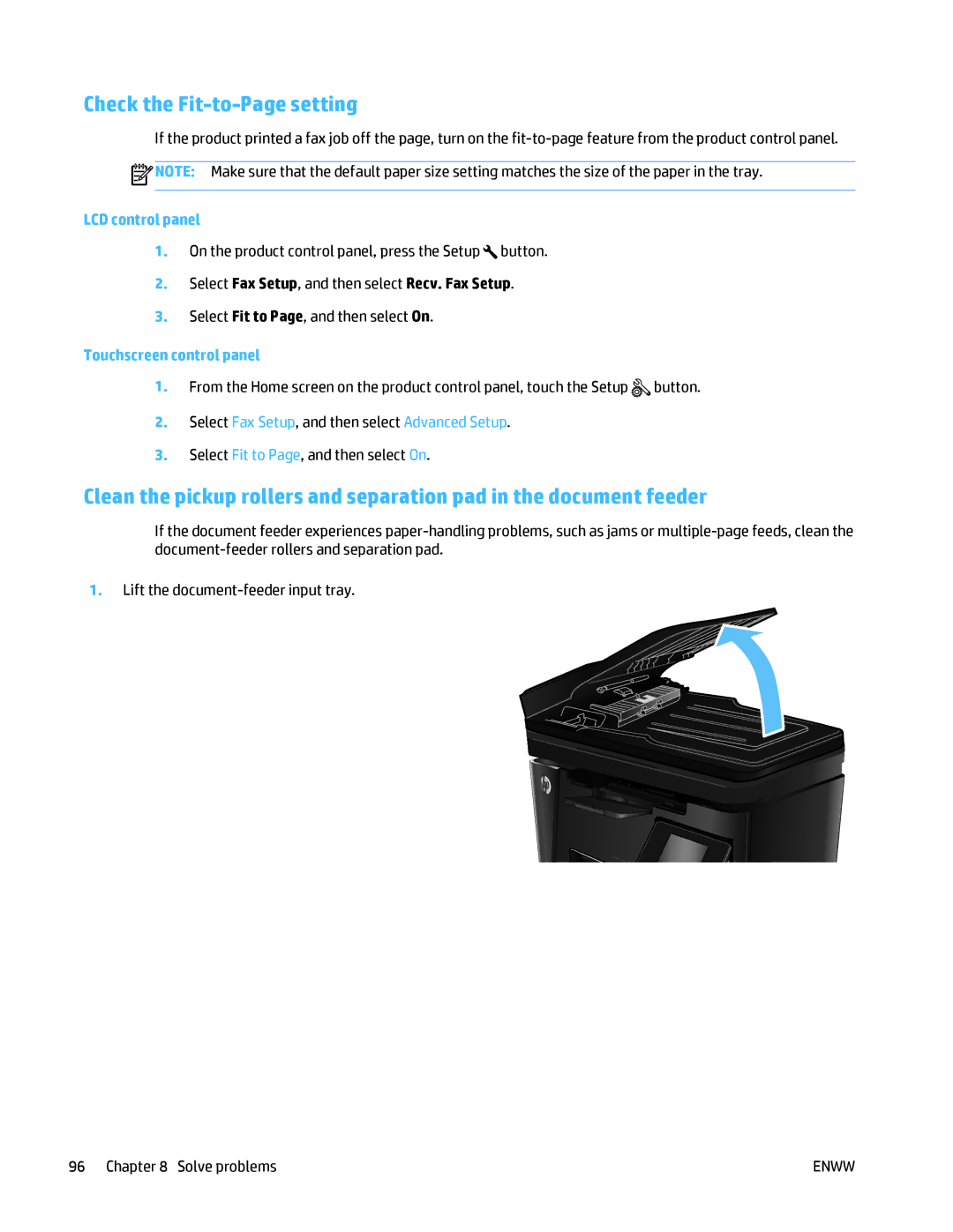 HP MFP M125 manual Check the Fit-to-Page setting 