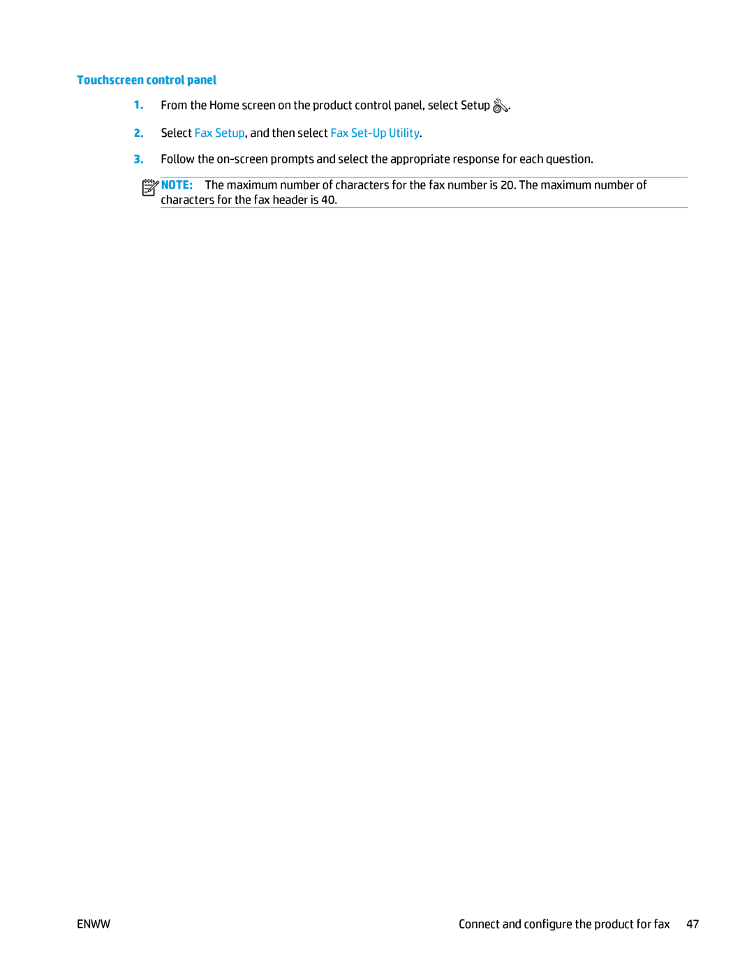 HP MFP M125 manual Select Fax Setup, and then select Fax Set-Up Utility 