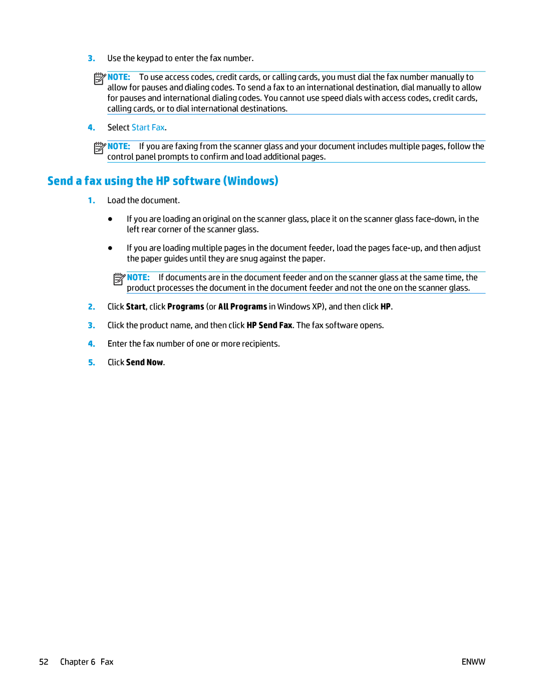 HP MFP M125 manual Send a fax using the HP software Windows, Select Start Fax 