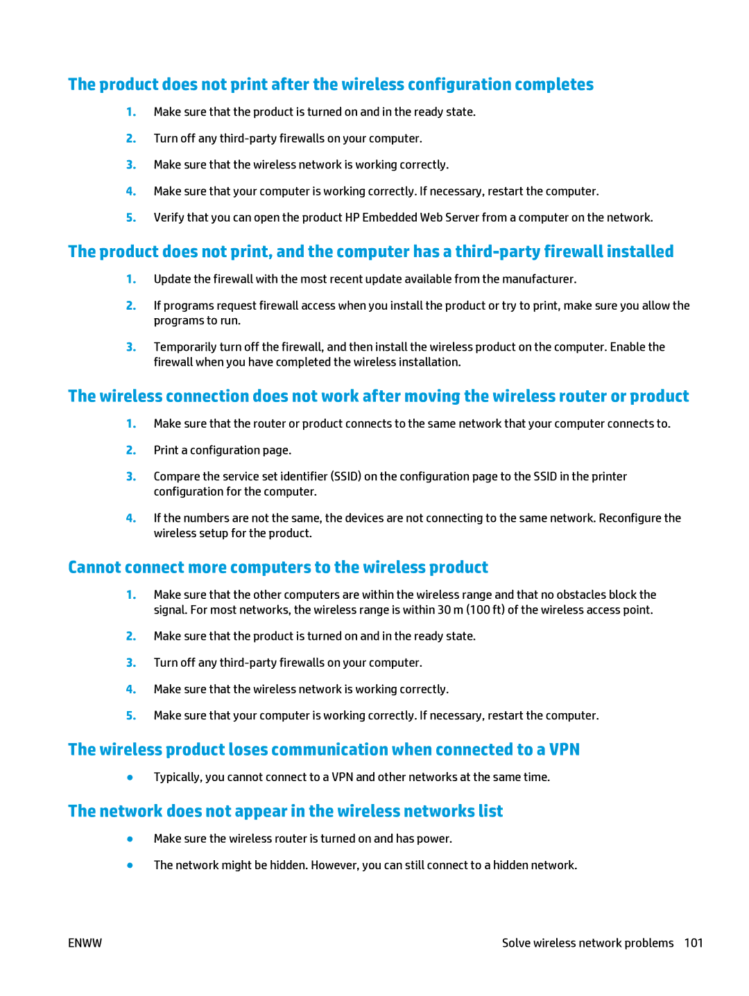 HP Mfp M127fn CZ181ABGJ manual Cannot connect more computers to the wireless product 