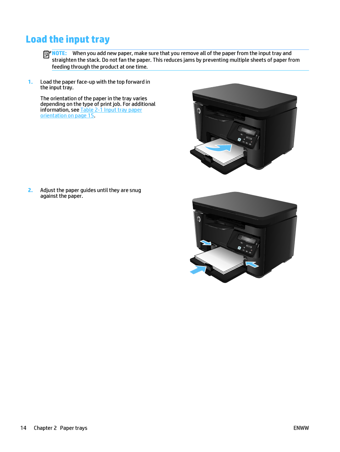 HP Mfp M127fn CZ181ABGJ manual Load the input tray 