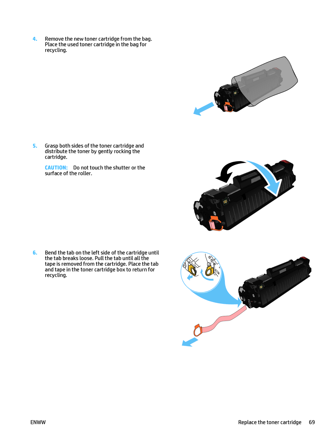 HP Mfp M127fn CZ181ABGJ manual Replace the toner cartridge 