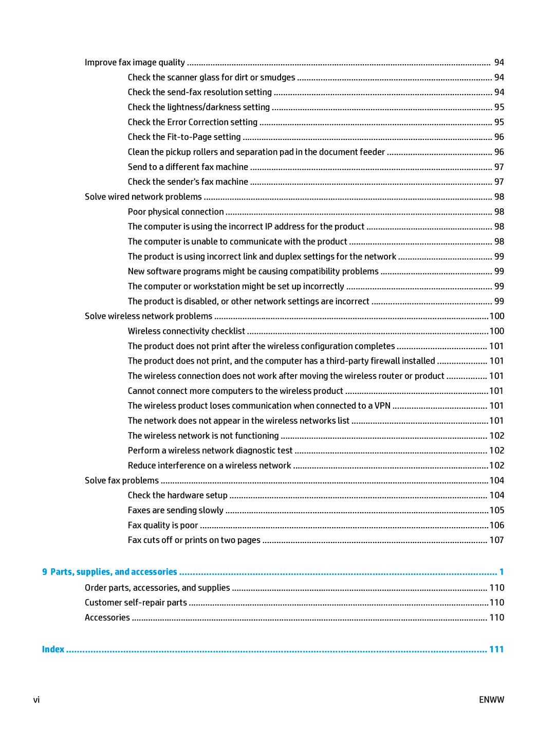 HP Mfp M127fn CZ181ABGJ manual 111 