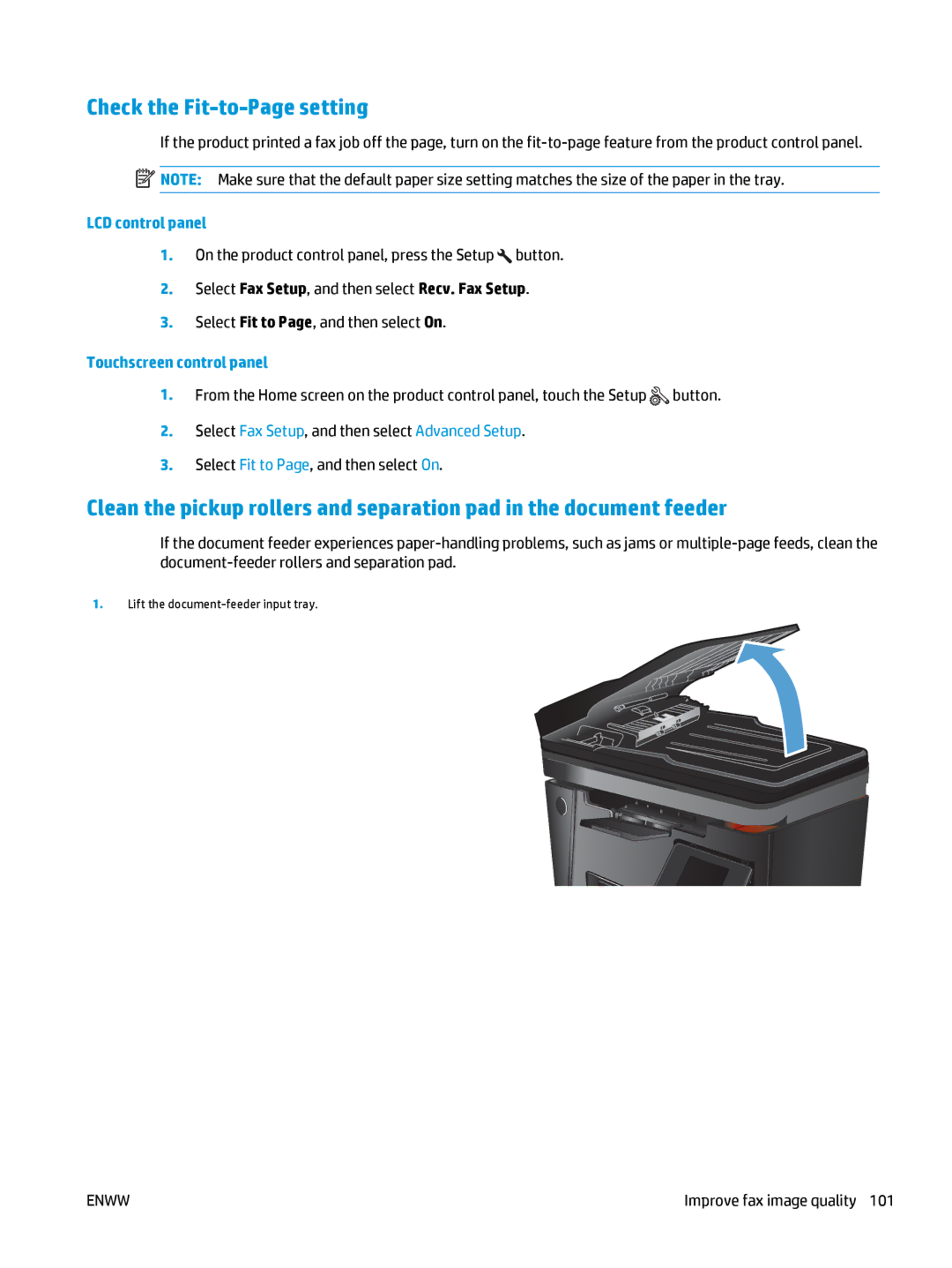 HP MFP M127fn, MFP M127fw manual Check the Fit-to-Page setting 