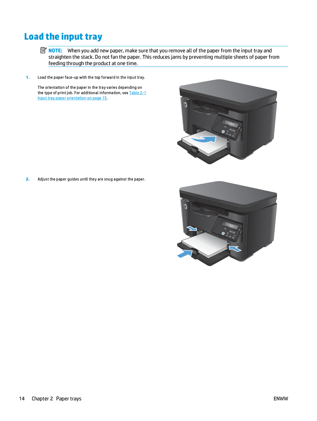 HP MFP M127fw, MFP M127fn manual Load the input tray 