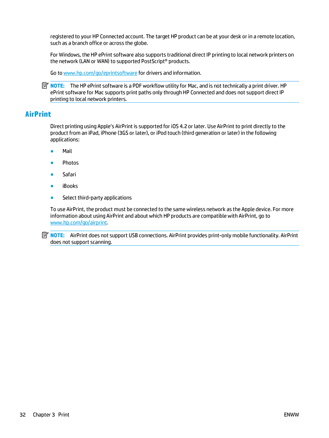 HP MFP M127fw, MFP M127fn manual AirPrint 