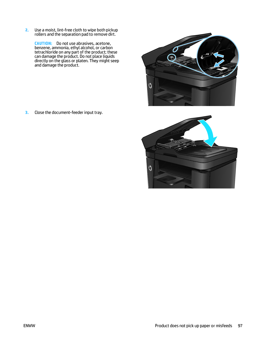 HP MFP M225dw, MFP M225dn manual Close the document-feeder input tray 