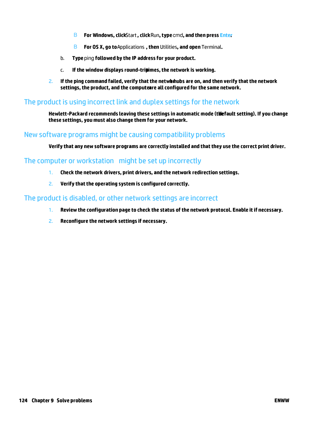 HP MFP M225dn, MFP M225dw manual Computer or workstation might be set up incorrectly 