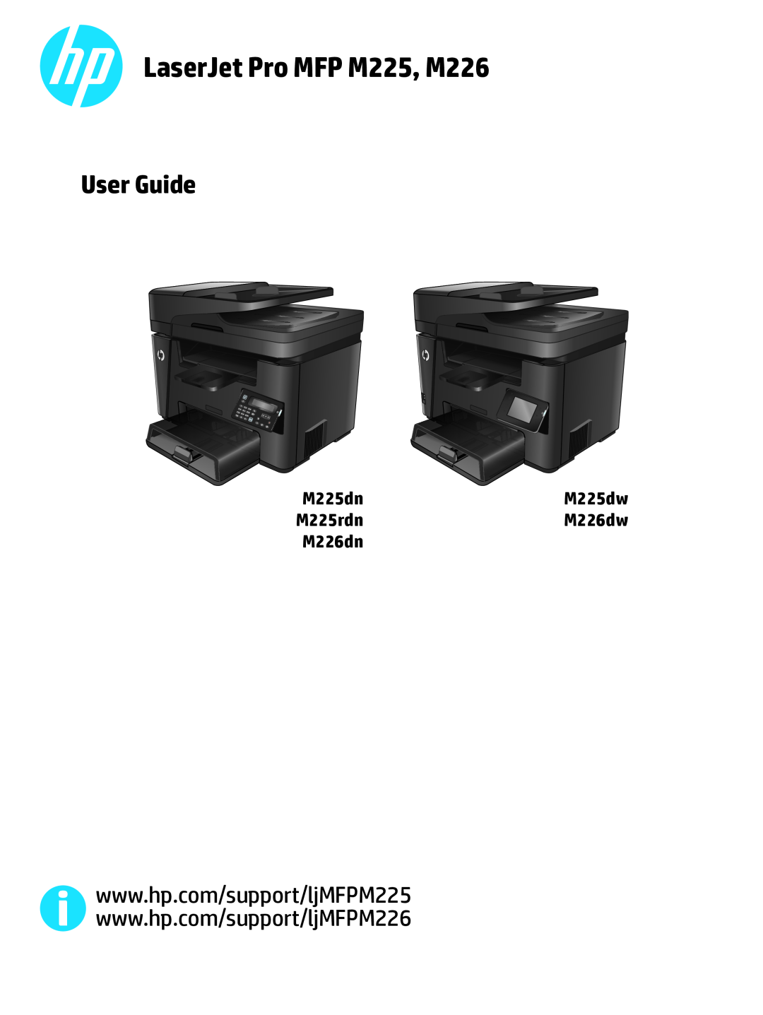 HP MFP M225dw, MFP M225dn manual LaserJet Pro MFP M225, M226, User Guide, M226dn, M225rdn, M226dw 