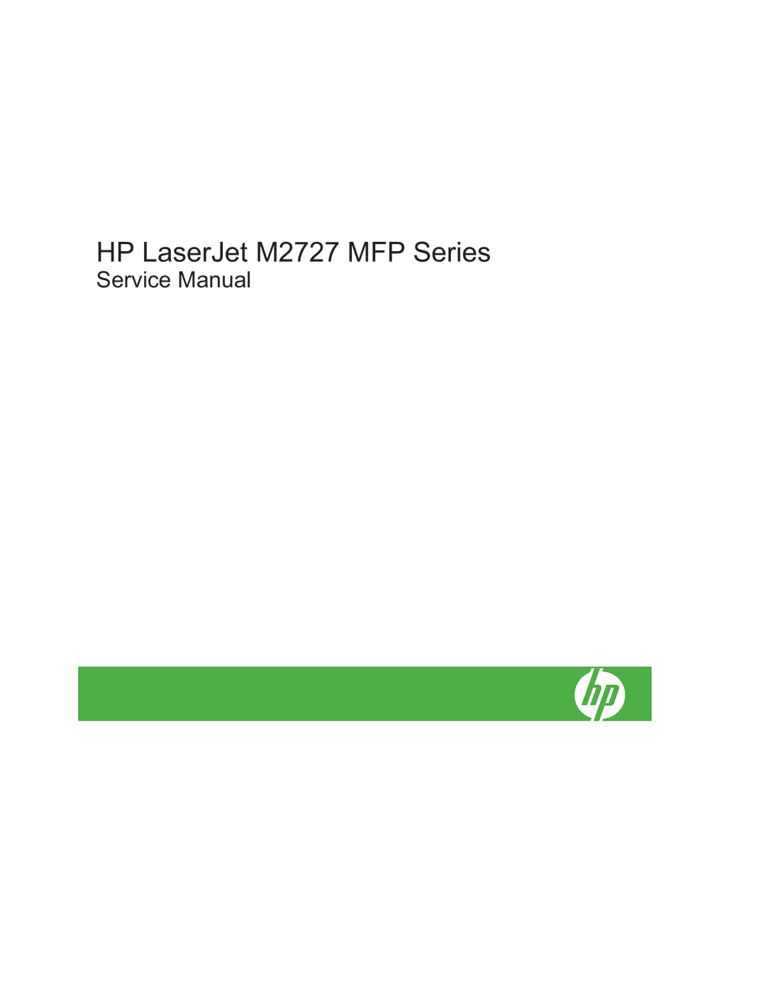 HP MFP M2727 manual HP LaserJet M2727 MFP Series 