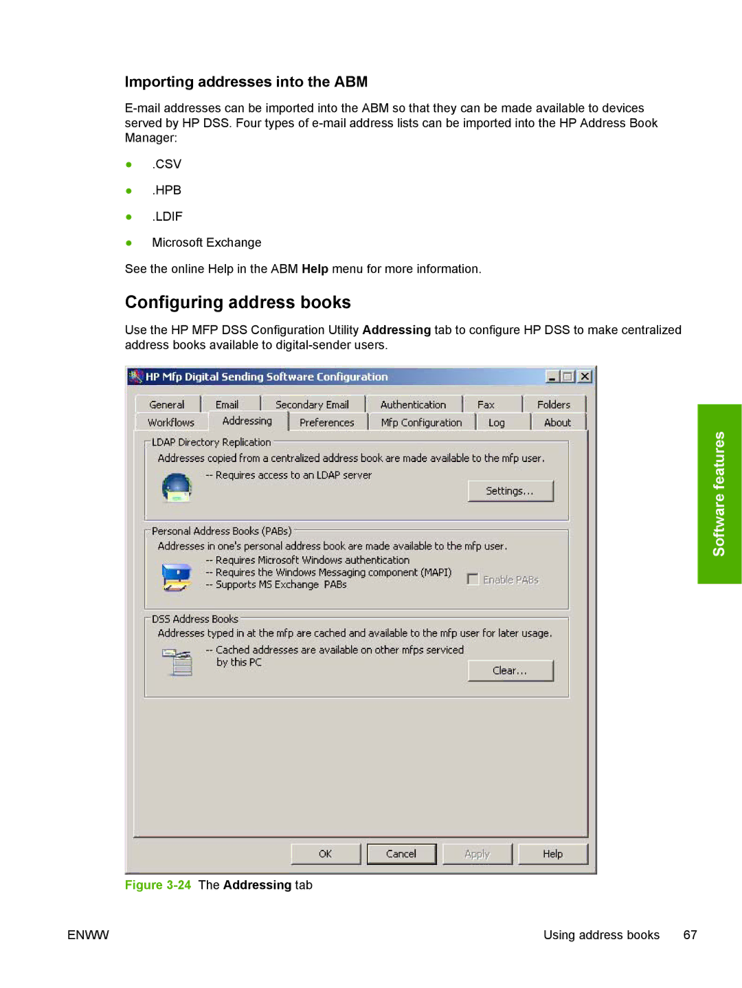 HP MFP Sending Software 4.0 to 4.20 manual Configuring address books, Importing addresses into the ABM 