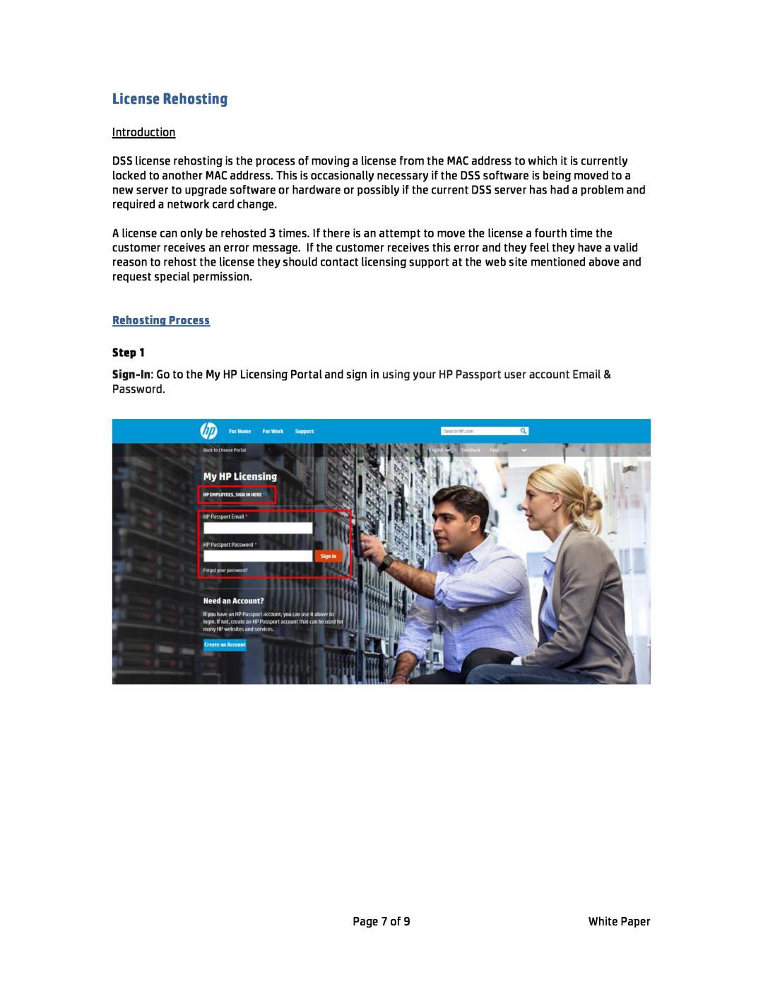 HP MFP Sending Software 4.25 manual License Rehosting, Rehosting Process, Step 