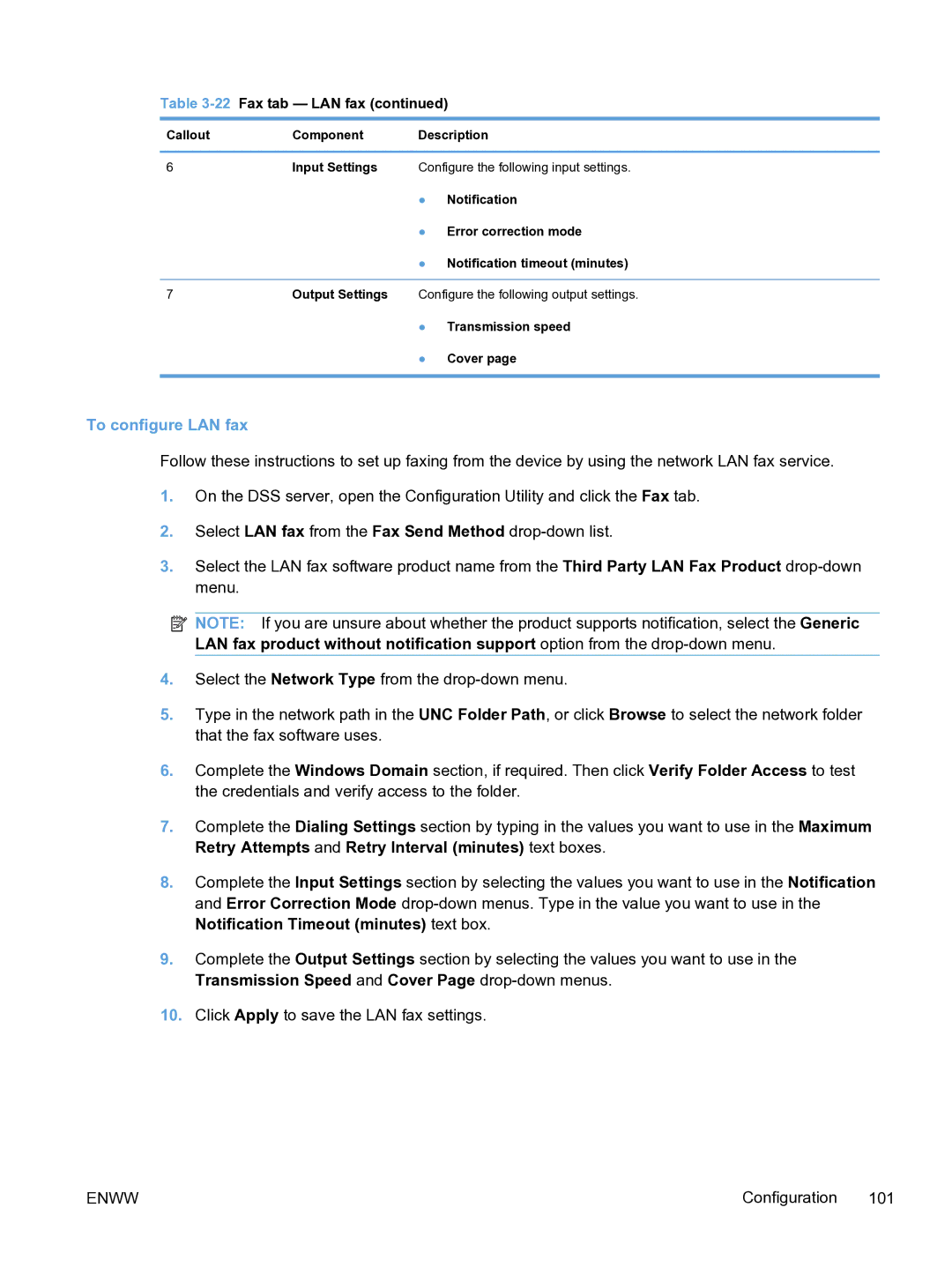 HP MFP Sending Software 4.9X manual To configure LAN fax 