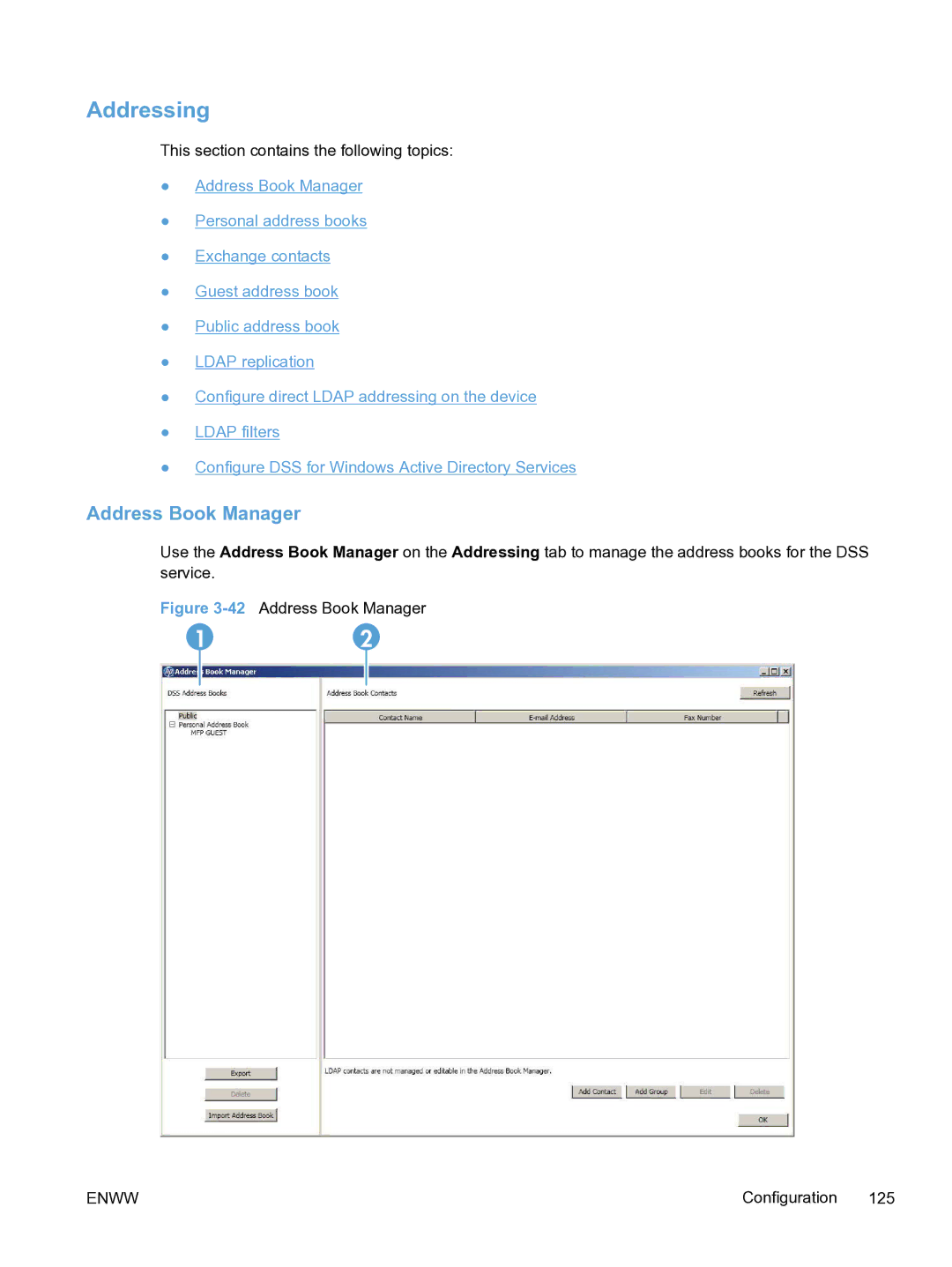 HP MFP Sending Software 4.9X manual 42Address Book Manager 