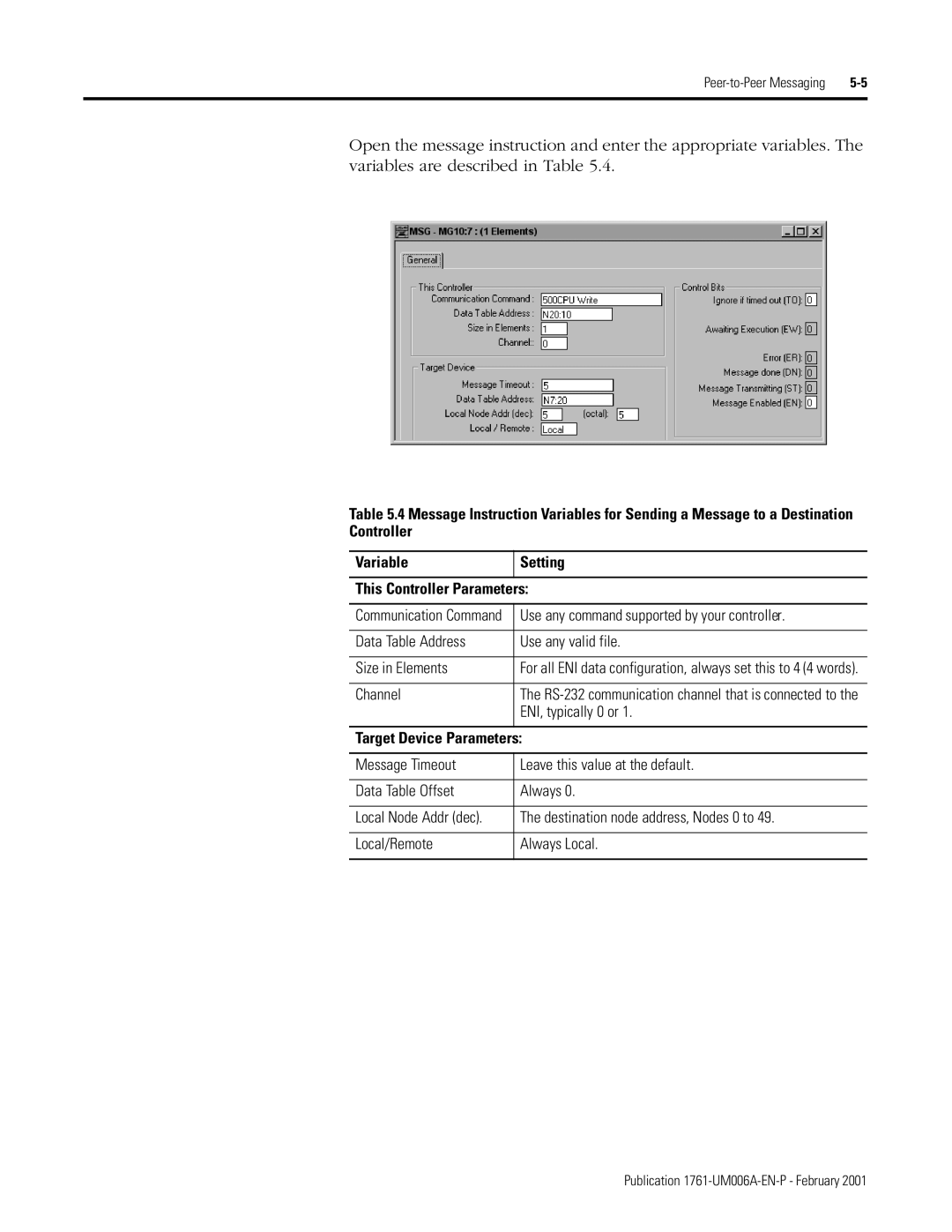 HP MicroLogix 1761-NET-ENI manual Use any command supported by your controller 