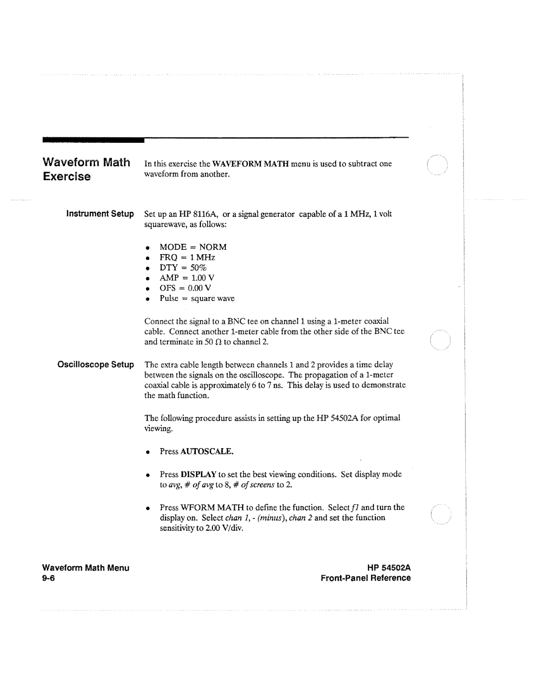 HP Microscope & Magnifier 54502A manual 