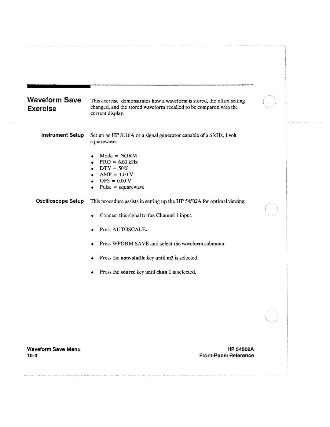 HP Microscope & Magnifier 54502A manual 