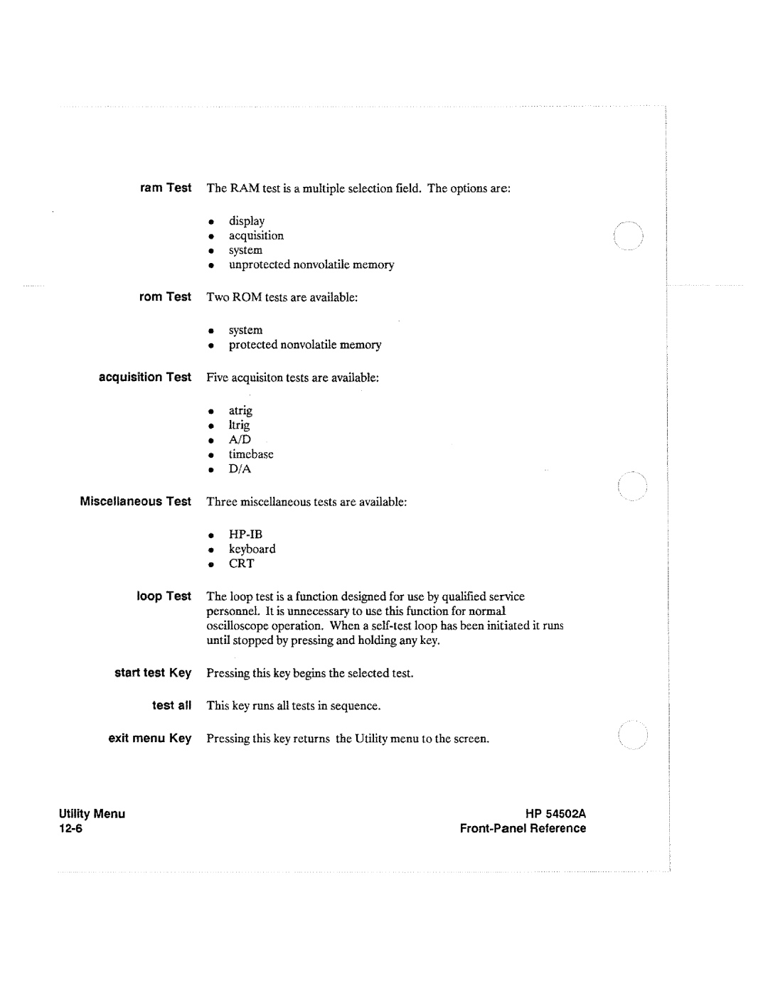 HP Microscope & Magnifier 54502A manual 