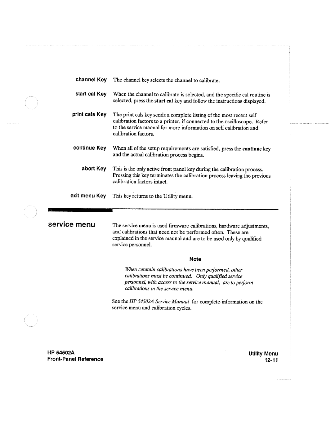 HP Microscope & Magnifier 54502A manual 