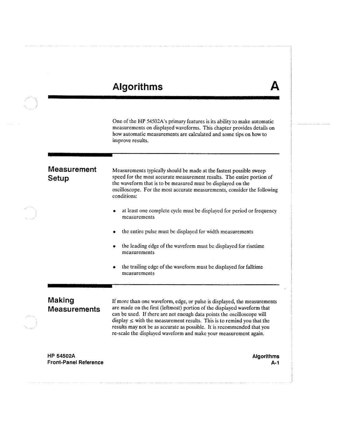 HP Microscope & Magnifier 54502A manual 