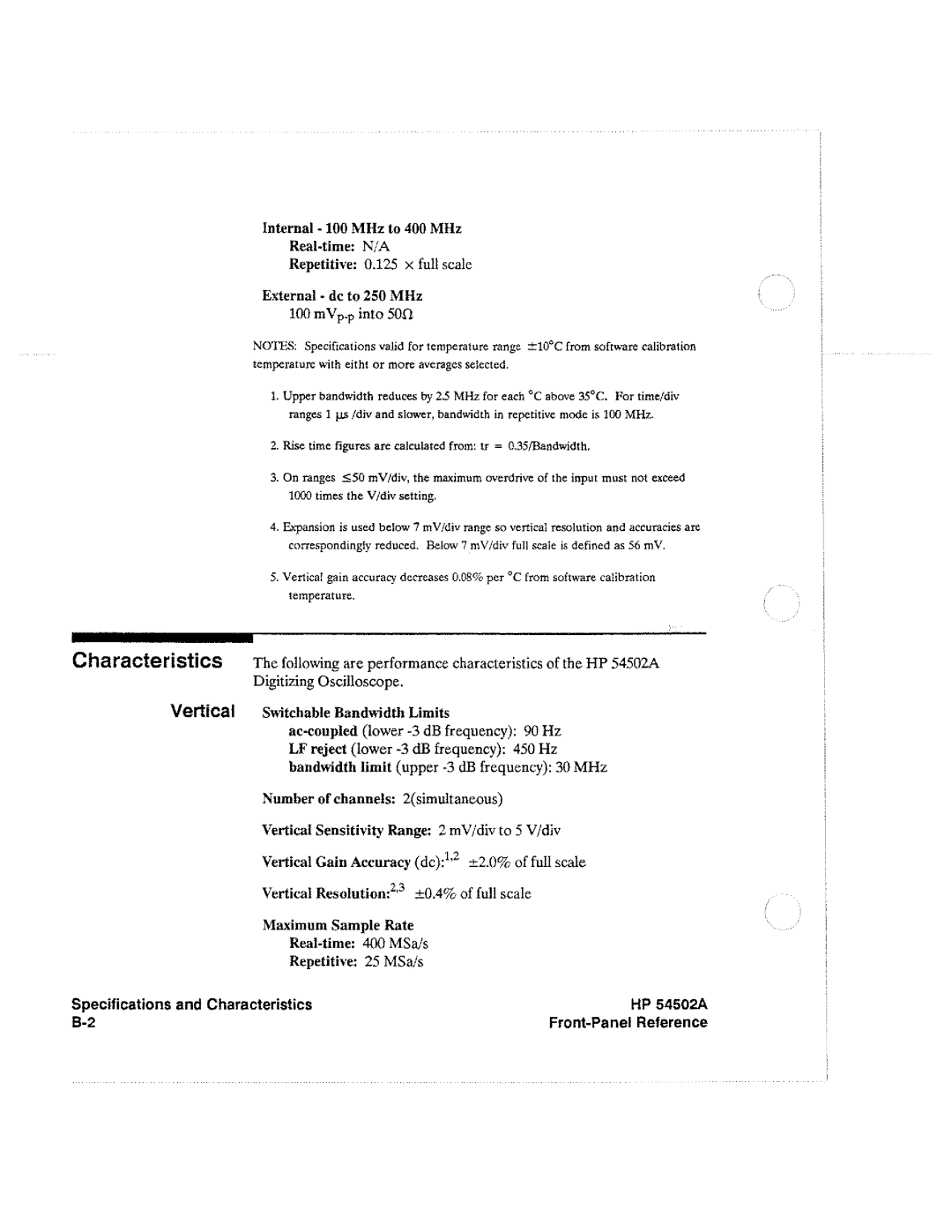 HP Microscope & Magnifier 54502A manual 