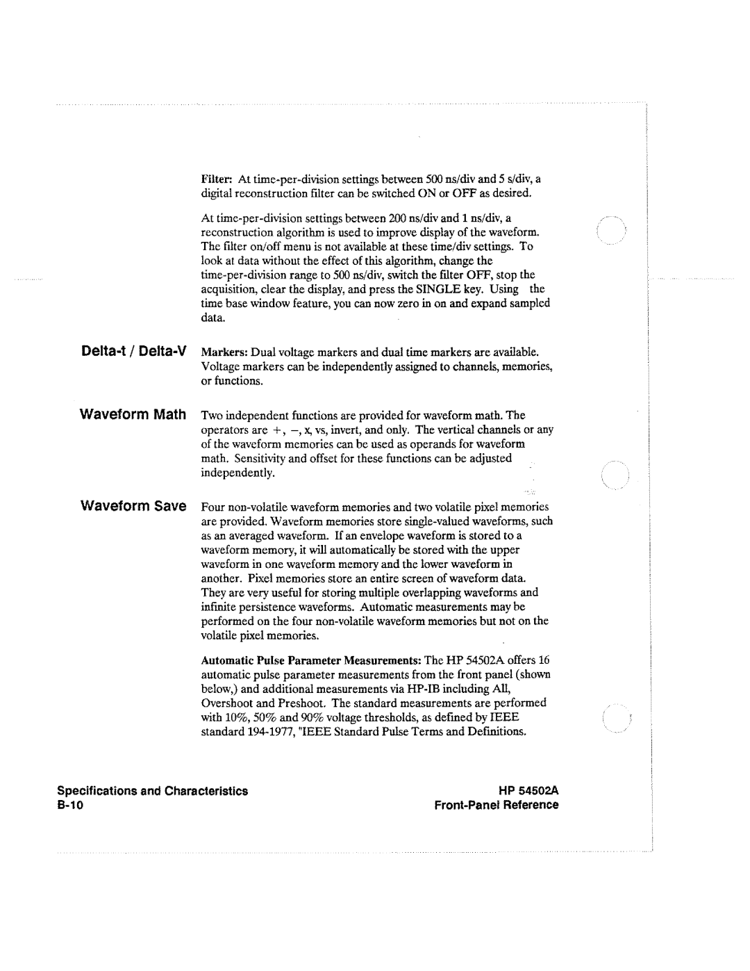 HP Microscope & Magnifier 54502A manual 