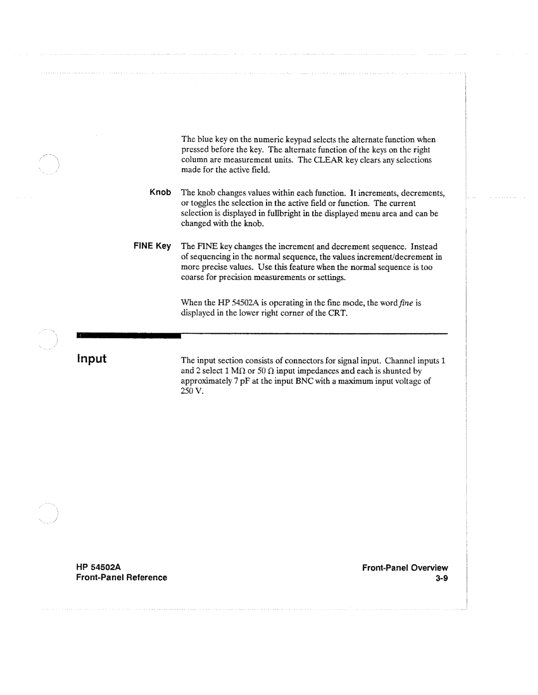 HP Microscope & Magnifier 54502A manual 