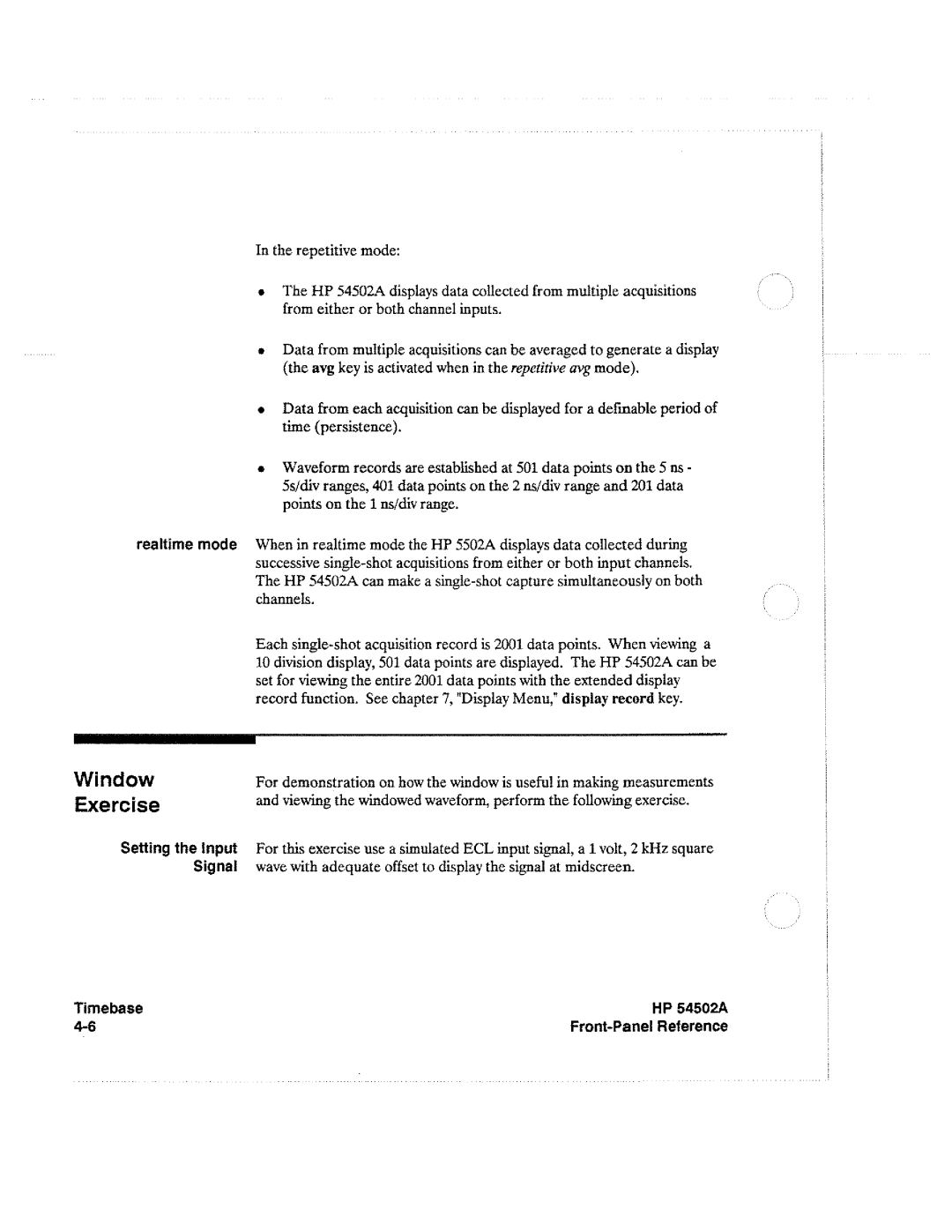 HP Microscope & Magnifier 54502A manual 