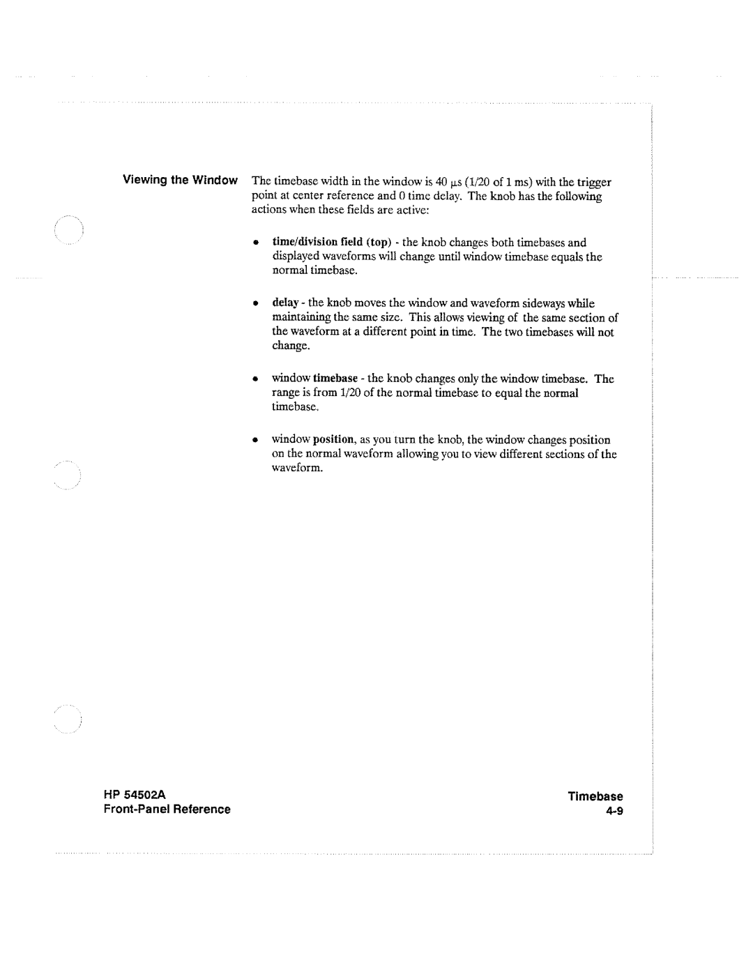 HP Microscope & Magnifier 54502A manual 