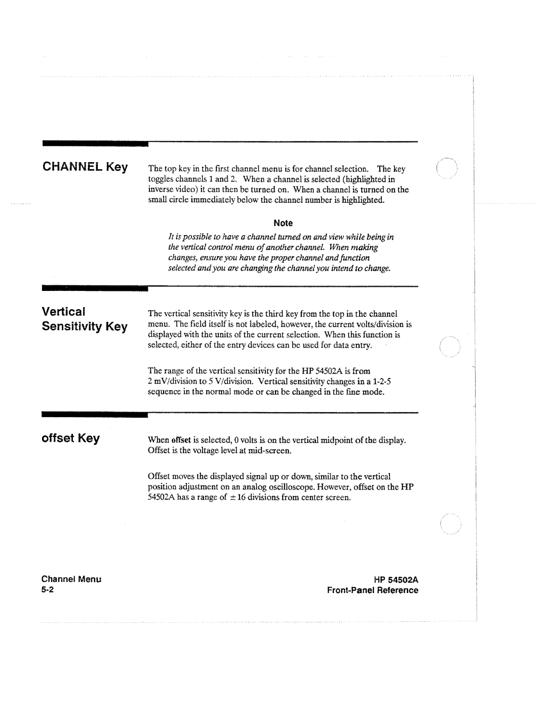 HP Microscope & Magnifier 54502A manual 