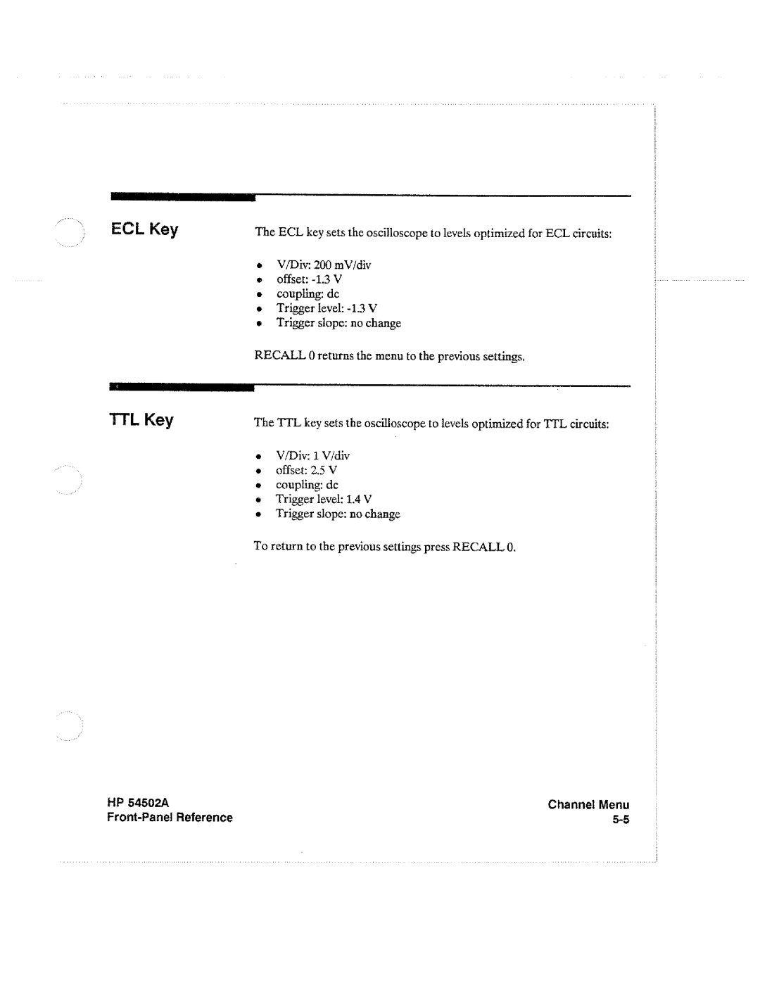 HP Microscope & Magnifier 54502A manual 