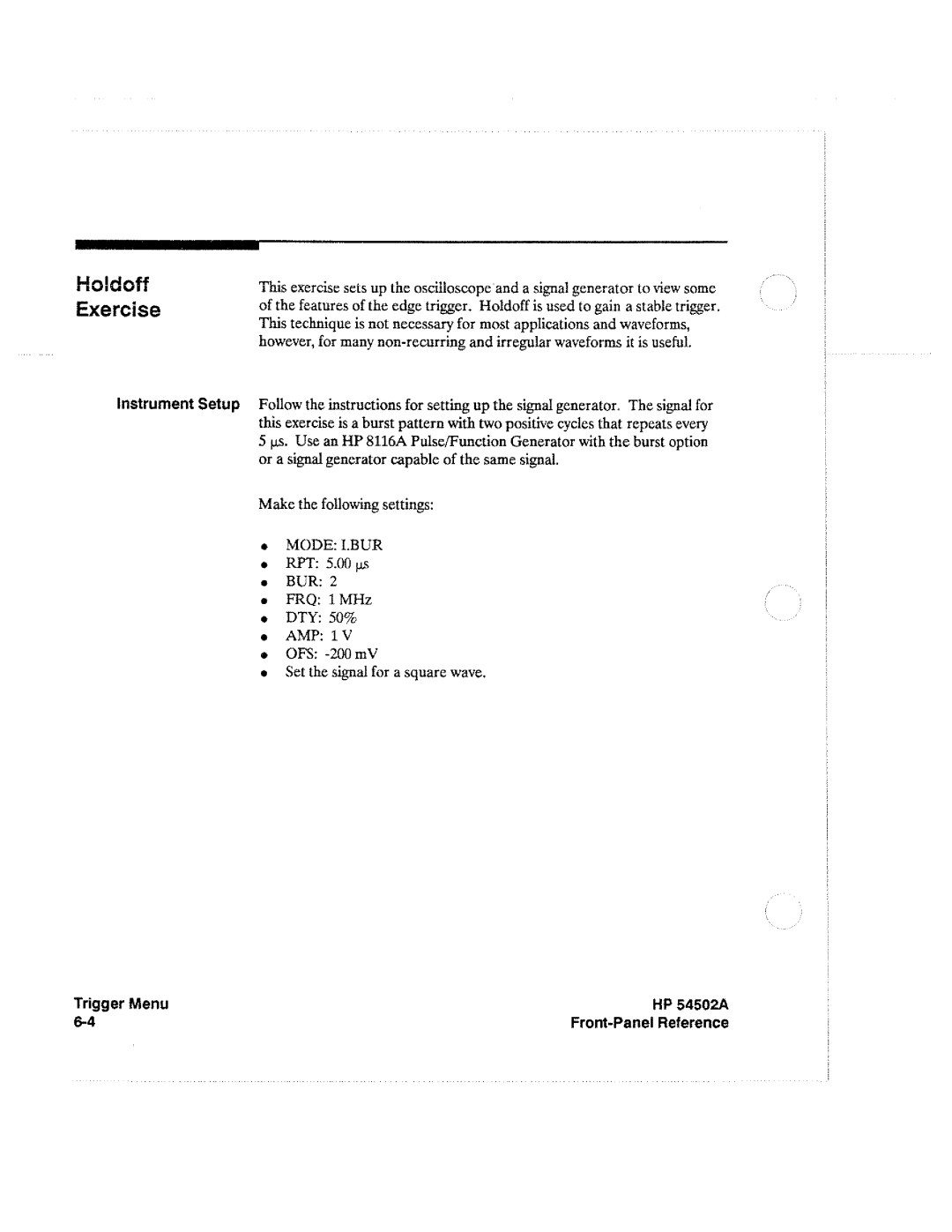 HP Microscope & Magnifier 54502A manual 