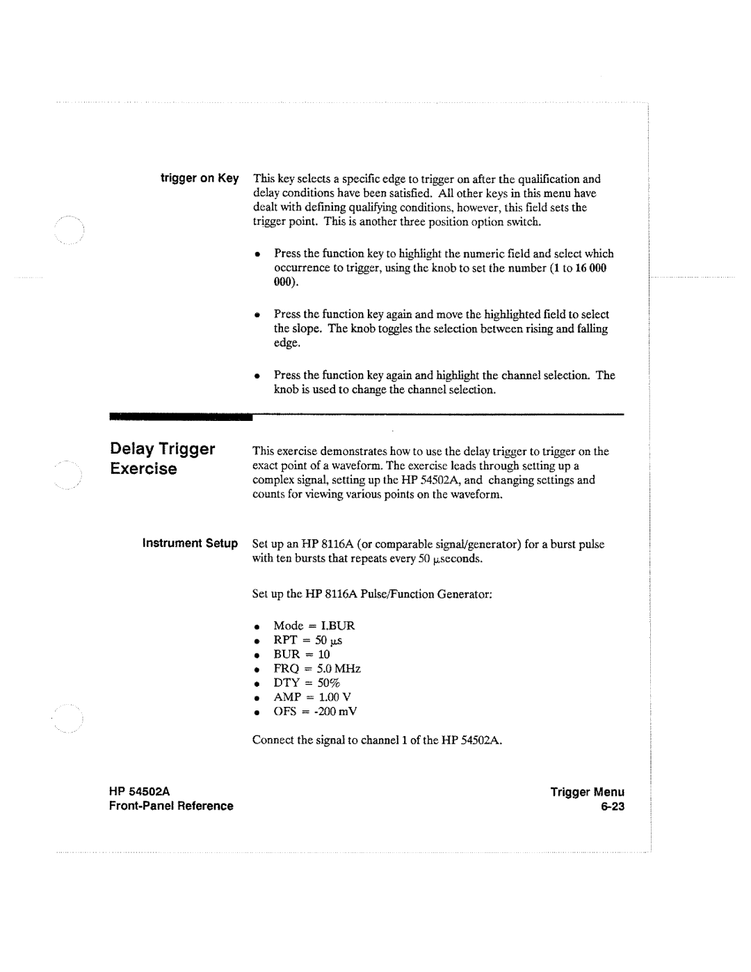 HP Microscope & Magnifier 54502A manual 