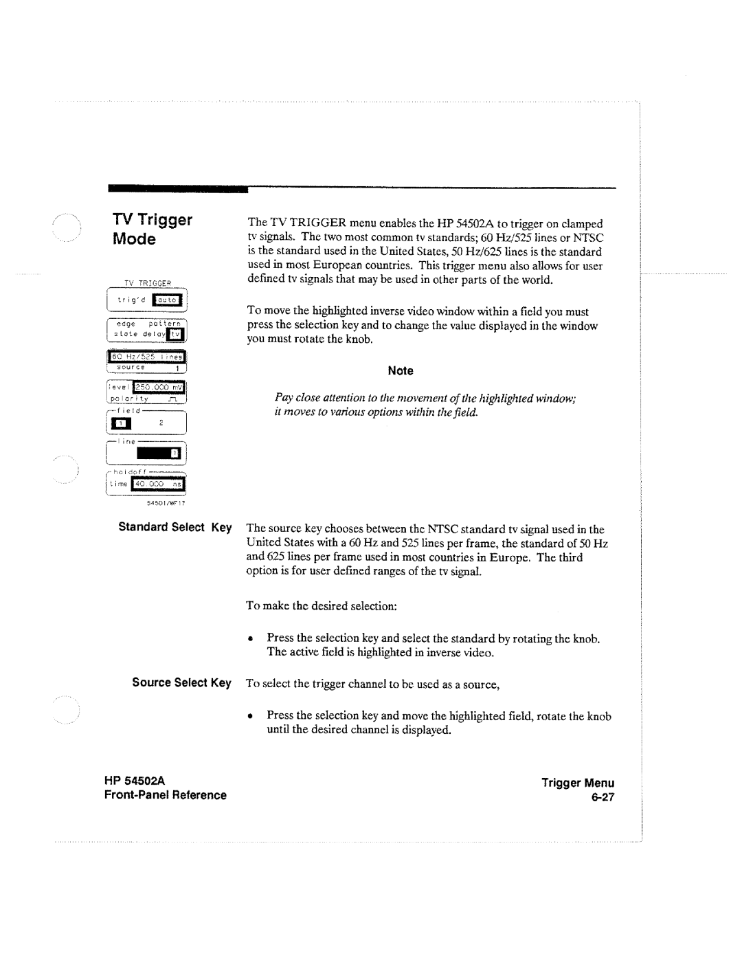 HP Microscope & Magnifier 54502A manual 