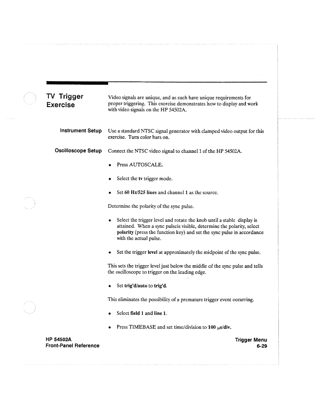 HP Microscope & Magnifier 54502A manual 