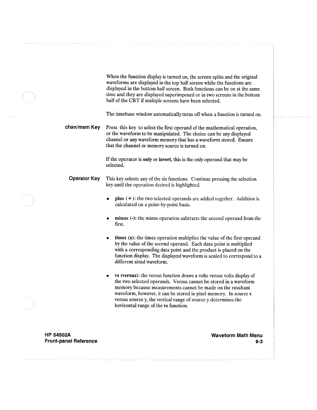 HP Microscope & Magnifier 54502A manual 