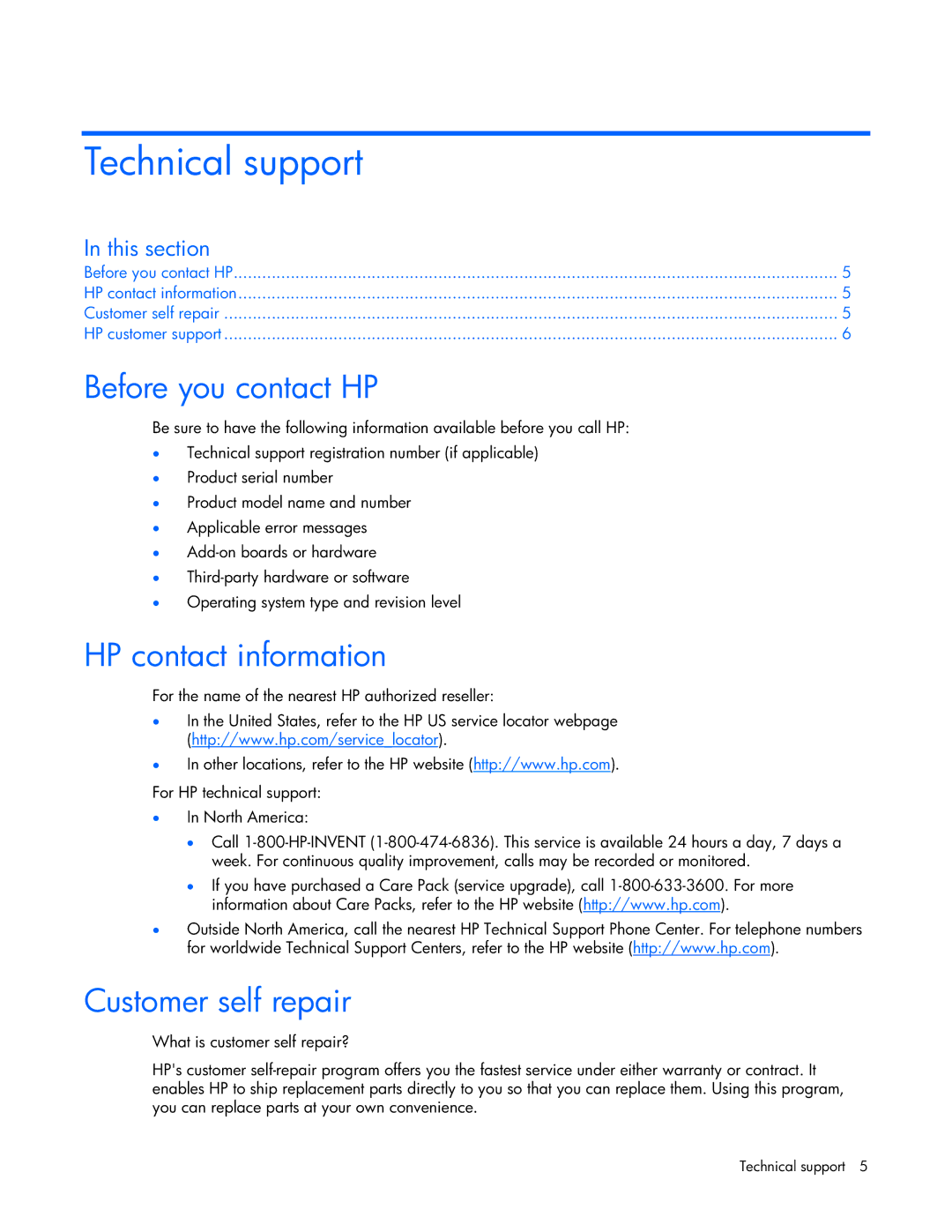 HP Microsoft Internet Security and Acceleration (ISA) Software Technical support, Before you contact HP, This section 