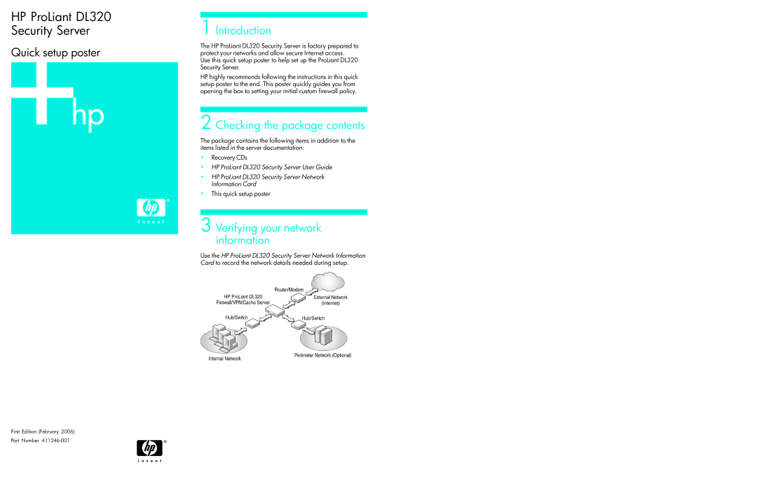 HP Microsoft Internet Security and Acceleration (ISA) Software manual Introduction, Checking the package contents 