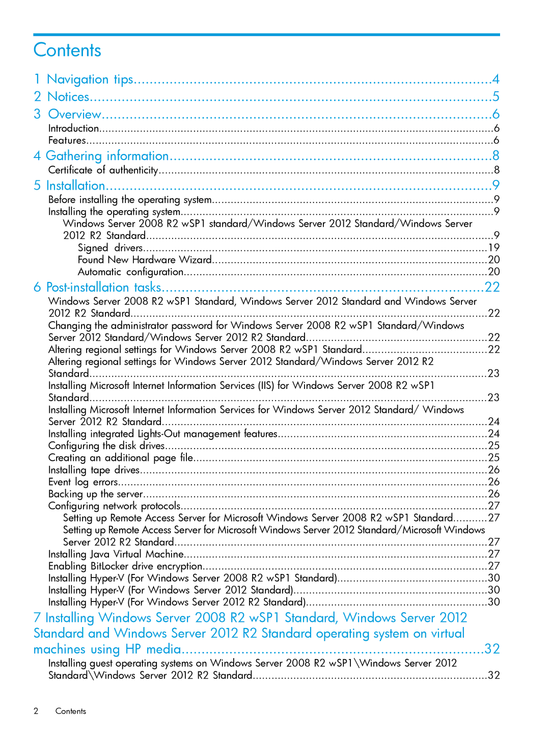 HP Microsoft Windows Server 2008 R2 manual Contents 