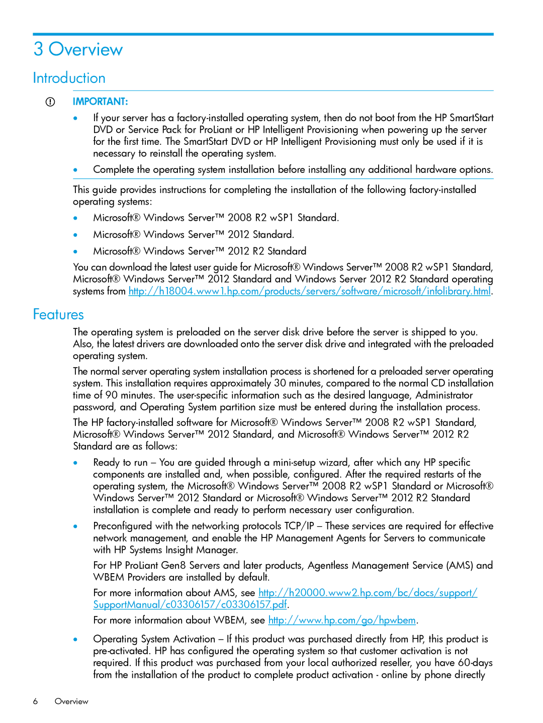 HP Microsoft Windows Server 2008 R2 manual Overview, Introduction, Features 