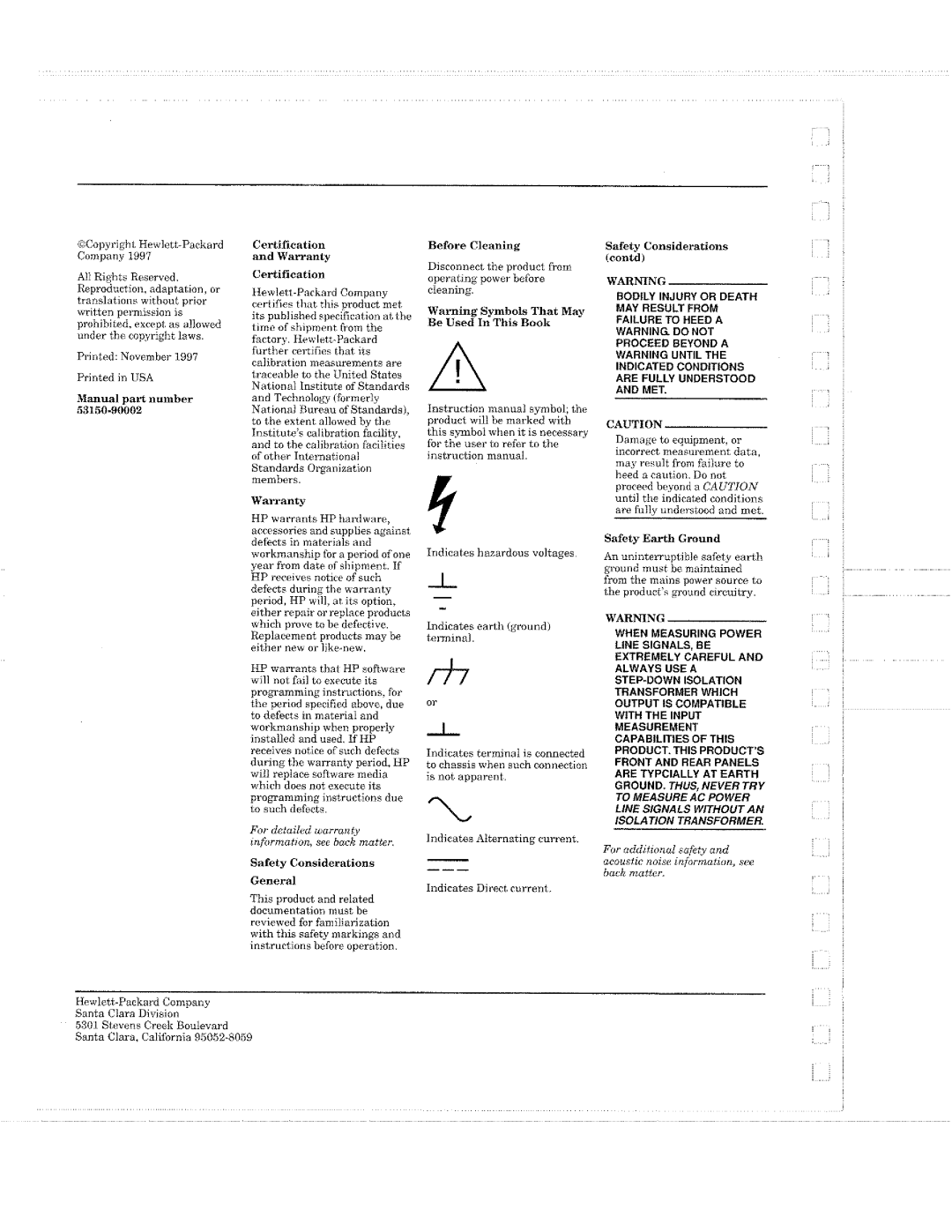 HP Microwave Oven 53152A, Microwave Oven 53151A manual 