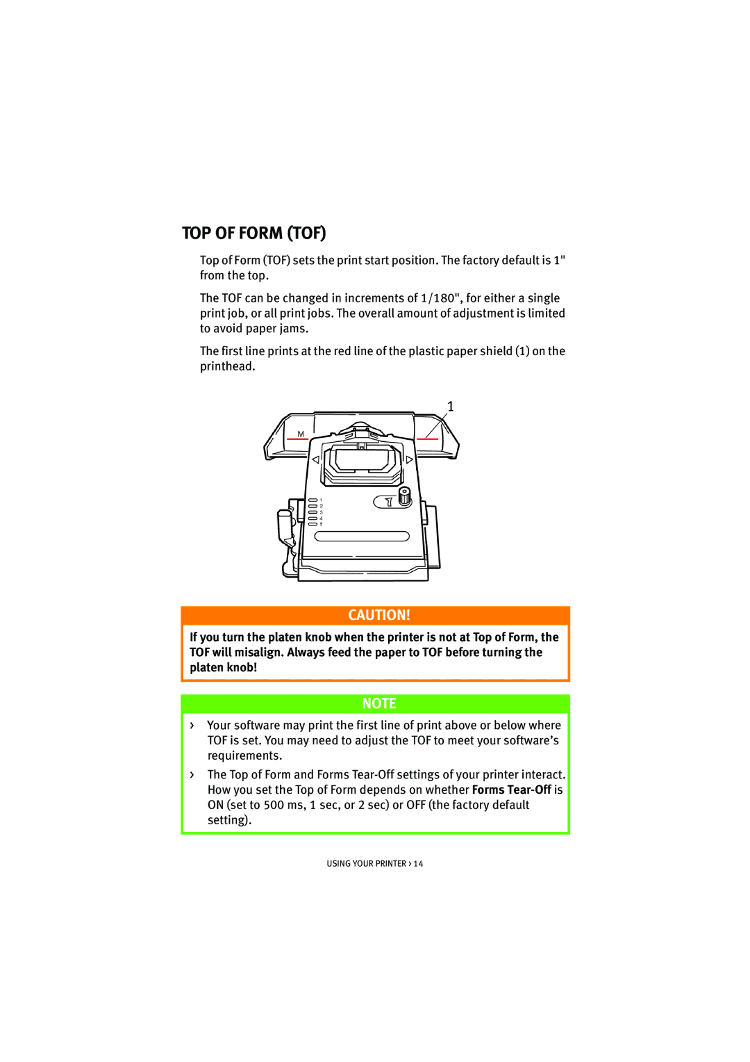 HP ML5590/91 manual TOP of Form TOF 