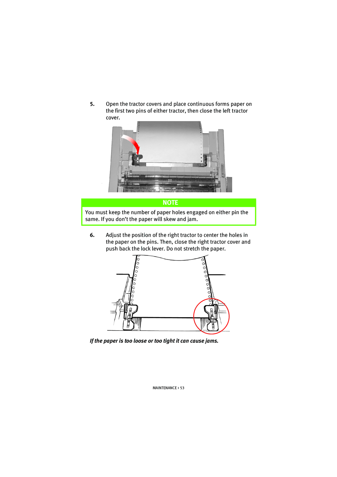 HP ML5590/91 manual If the paper is too loose or too tight it can cause jams 