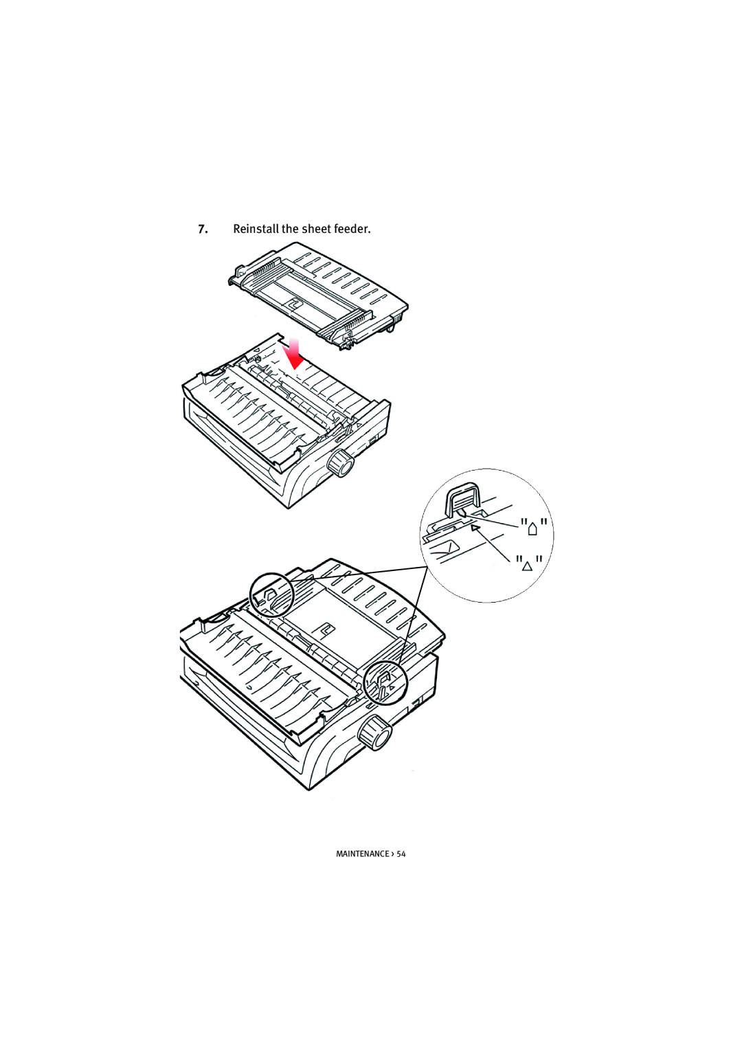 HP ML5590/91 manual Reinstall the sheet feeder 