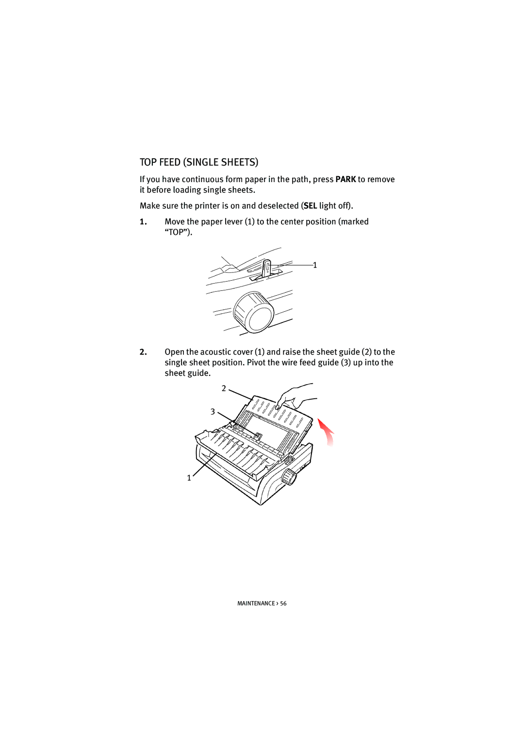 HP ML5590/91 manual TOP Feed Single Sheets 