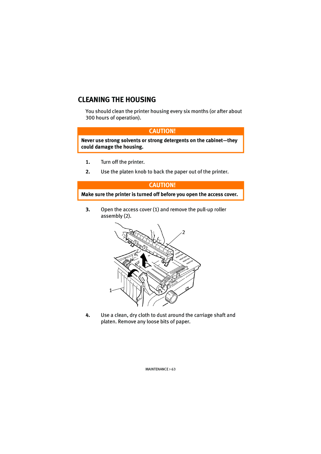 HP ML5590/91 manual Cleaning the Housing 