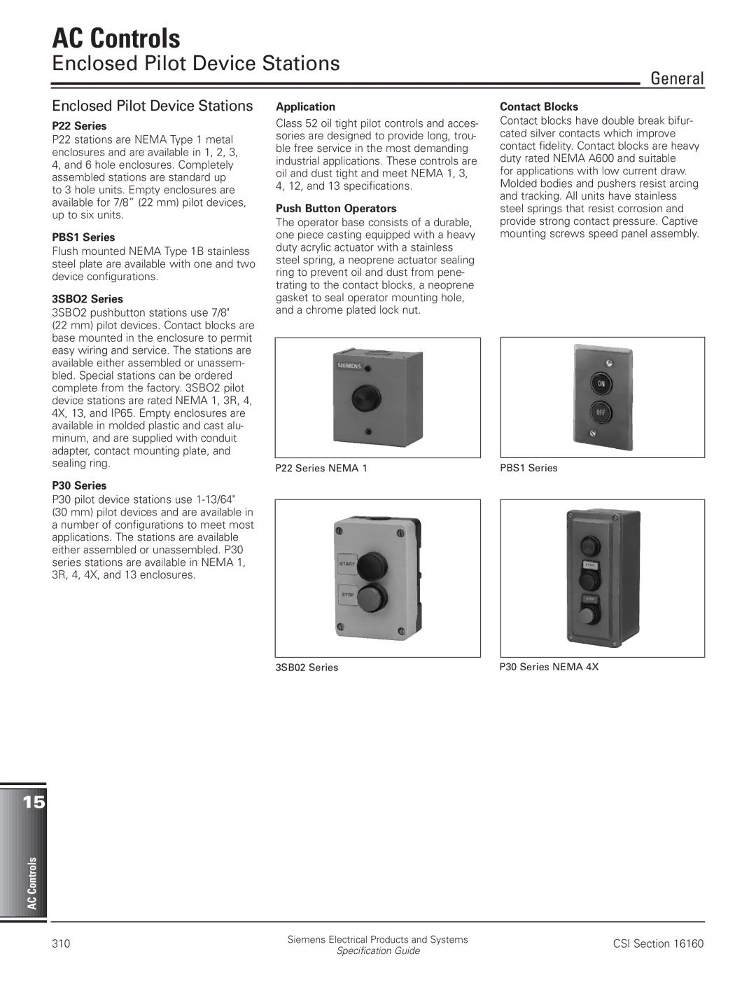 HP Class MMS and MRS, Class SMF, Type F02, Type K02 manual Enclosed Pilot Device Stations 